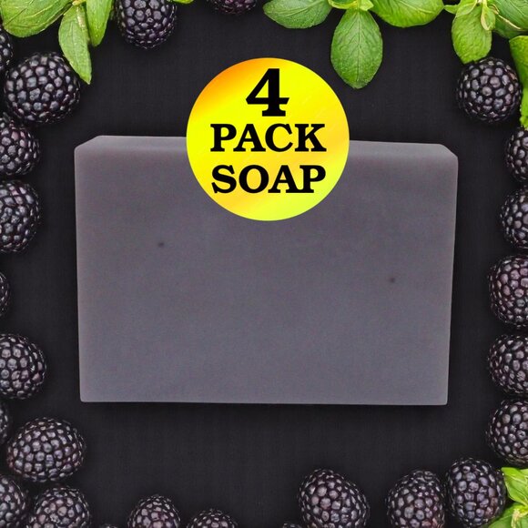 NEW Blackberry, Cardamom, & Sage Scented Handmade Soap. Set of 4 Bars. - Picture 1 of 6